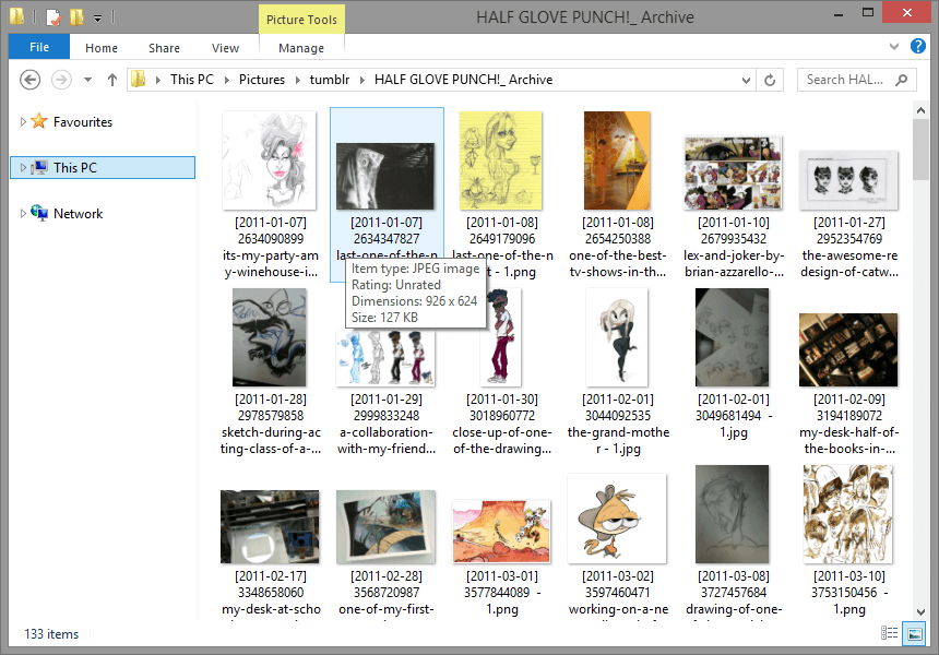 downloaded tumblr images opened in Windows file explorer