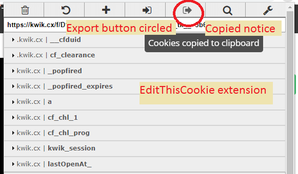EditThisCookie export button clicked