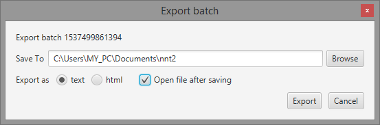 wfdownloader app batch export dialog box