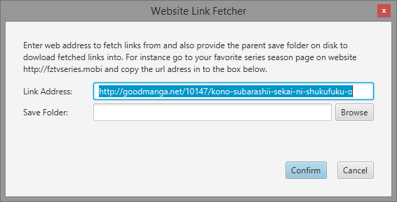 konosuba url already in link address field